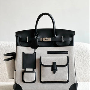 Hermès HAC 40 Cargo Bag – Noir / Black, Brown & Full Black | Palladium Hardware