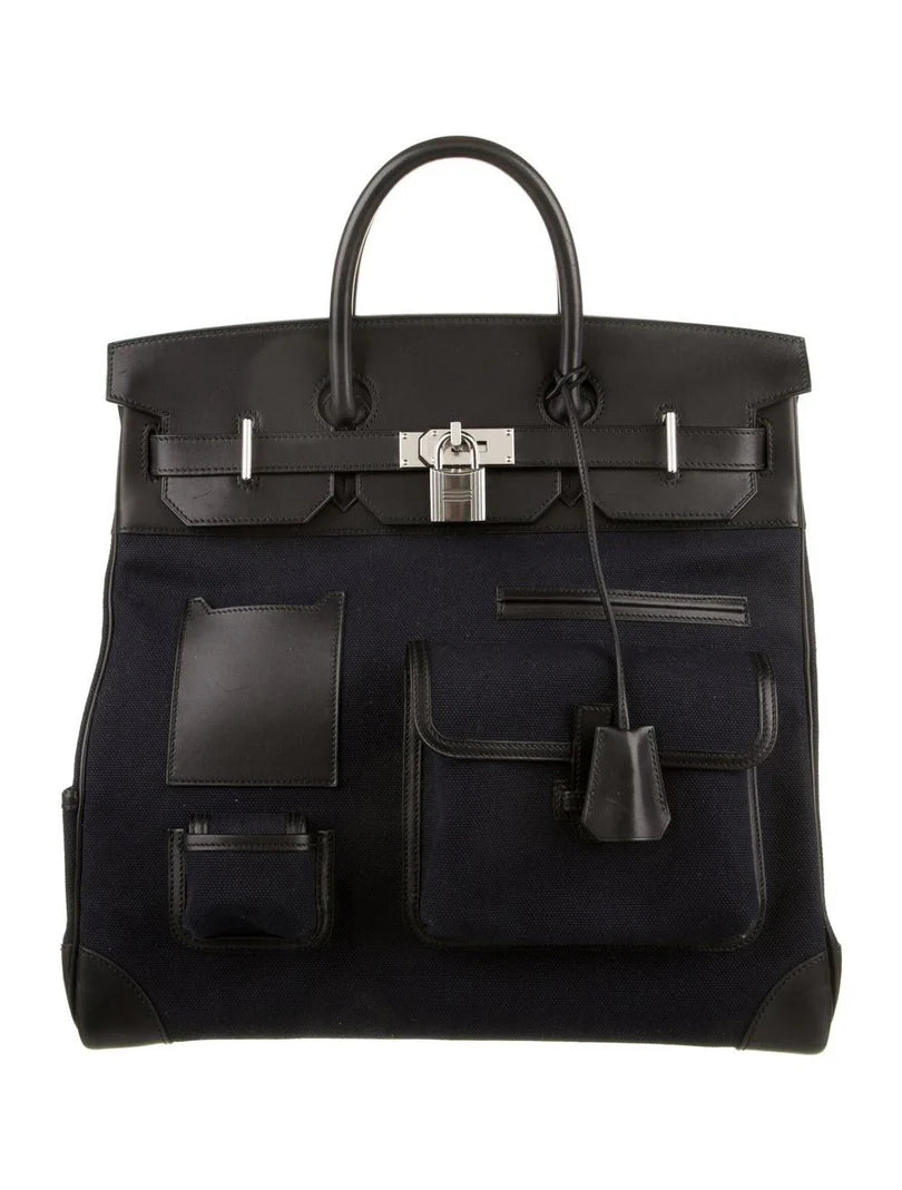 Hermès HAC 40 Cargo Bag – Noir / Black, Brown & Full Black | Palladium Hardware