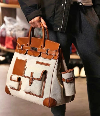 Hermès HAC 40 Cargo Bag – Noir / Black, Brown & Full Black | Palladium Hardware