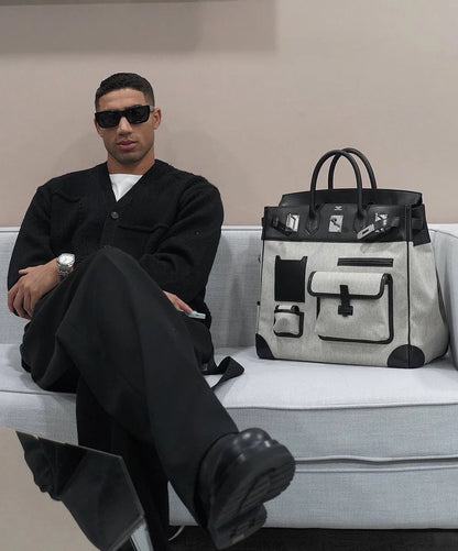 Hermès HAC 40 Cargo Bag – Noir / Black, Brown & Full Black | Palladium Hardware