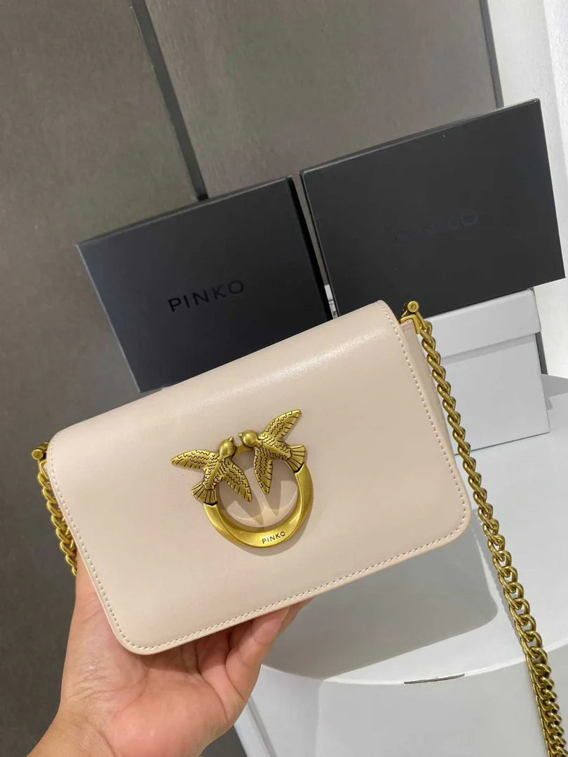 Pinko Love Click Micro Calfskin Silk Bag