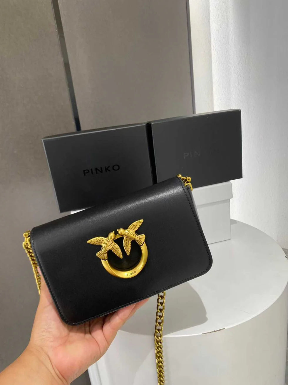 Pinko Love Click Micro Calfskin Silk Bag